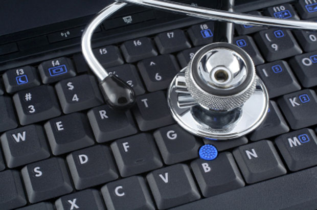 stethoscope and laptop